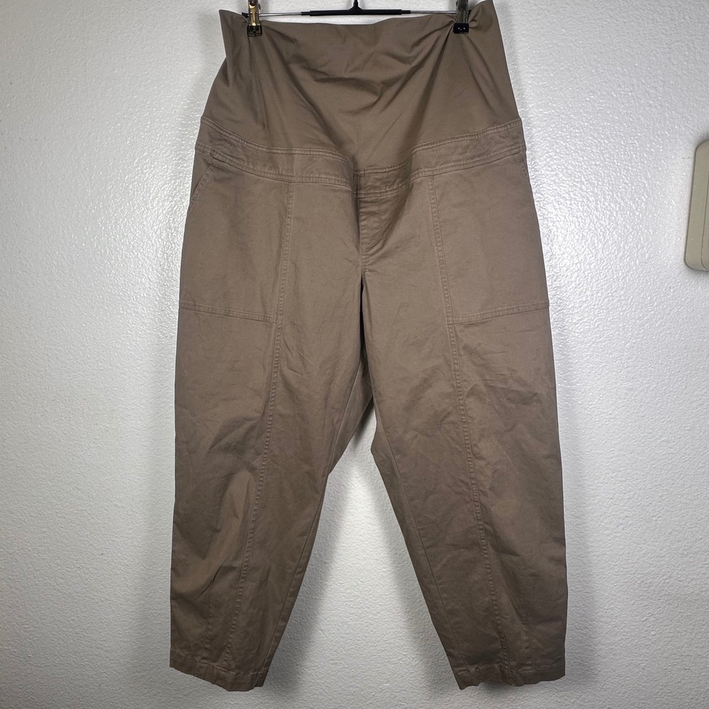 Isabel Maternity Utility Barrel Pants Brown XXL Full Panel